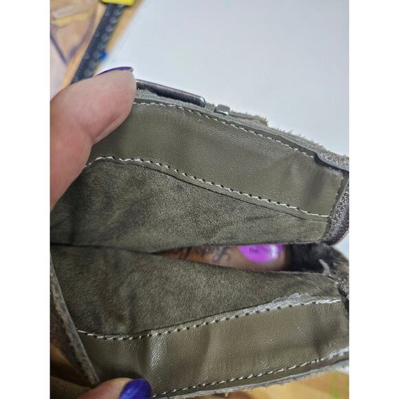 Lucky Brand‎ 8.5B Chunky platform suede Camo Green Ankle Boots. Fall. Stylish. - Picture 11 of 12